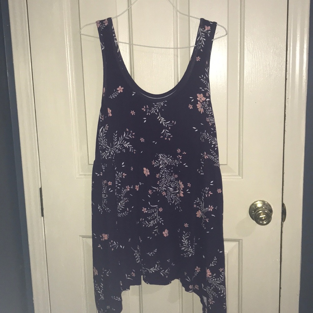 Torrid Purple blouse with pink flowers